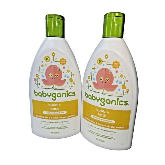 Babyganics Bubble Bath Chamomile Verbena Tear Free 2 - 20oz. bottles - Picture 1 of 5